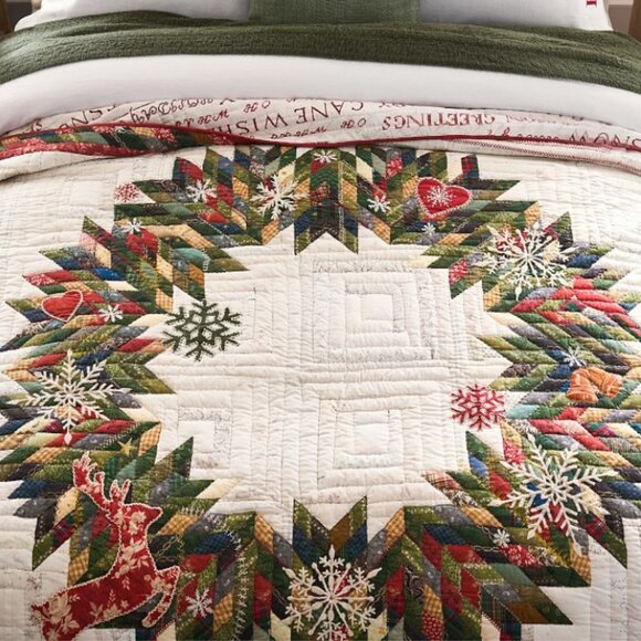 Pottery Barn Other - Winter Wreath Quilt from Pottery Barn- Full/Queen-NEW W/ TAGS